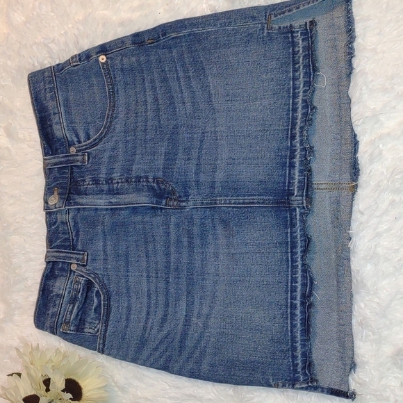 Madewell Skirt Denim High Low Jean Skirt Size 27 - Picture 7 of 14